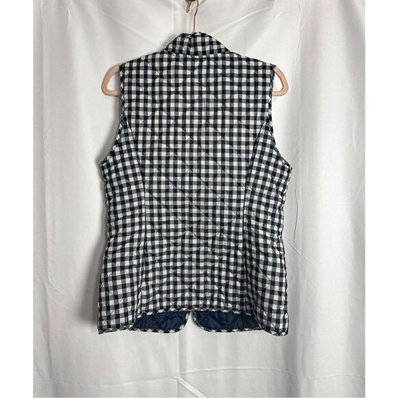 Talbots navy and white checkered vest - Picture 4 of 15